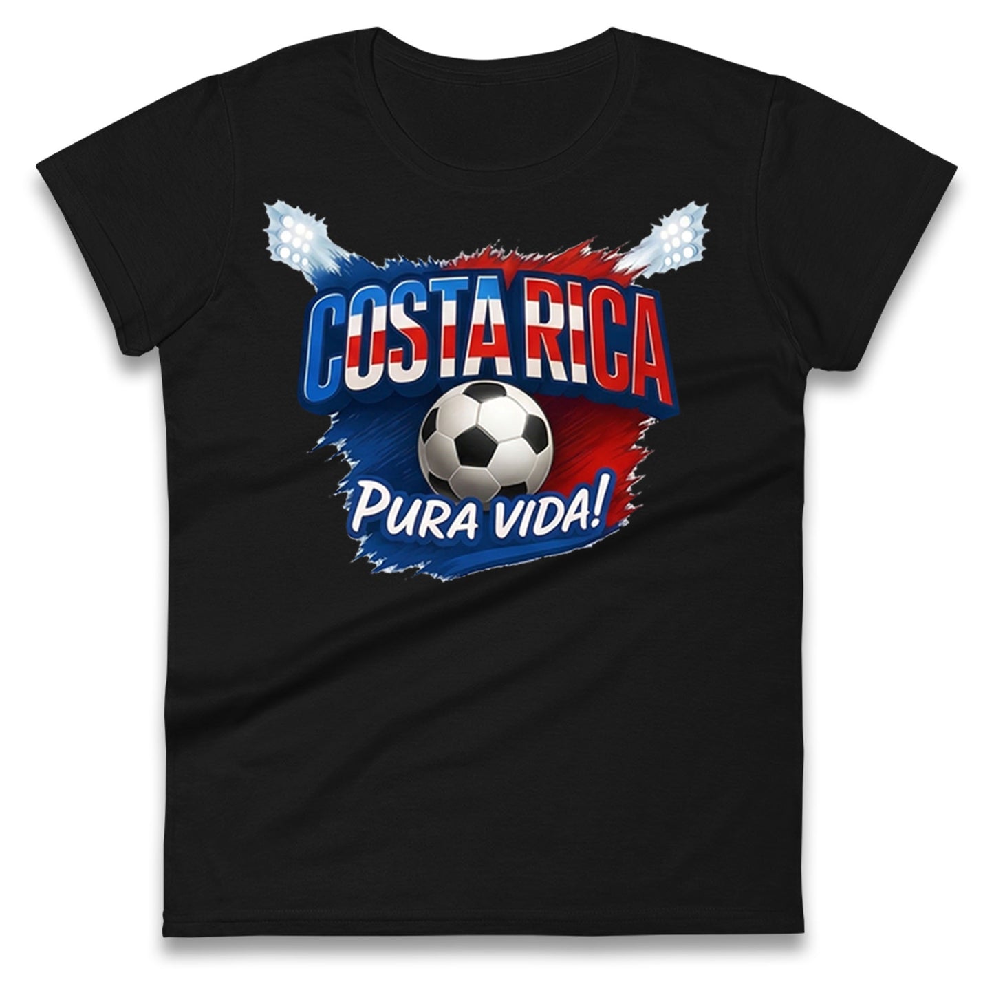 Costa Rica Retro World Cup Ladies T Shirt