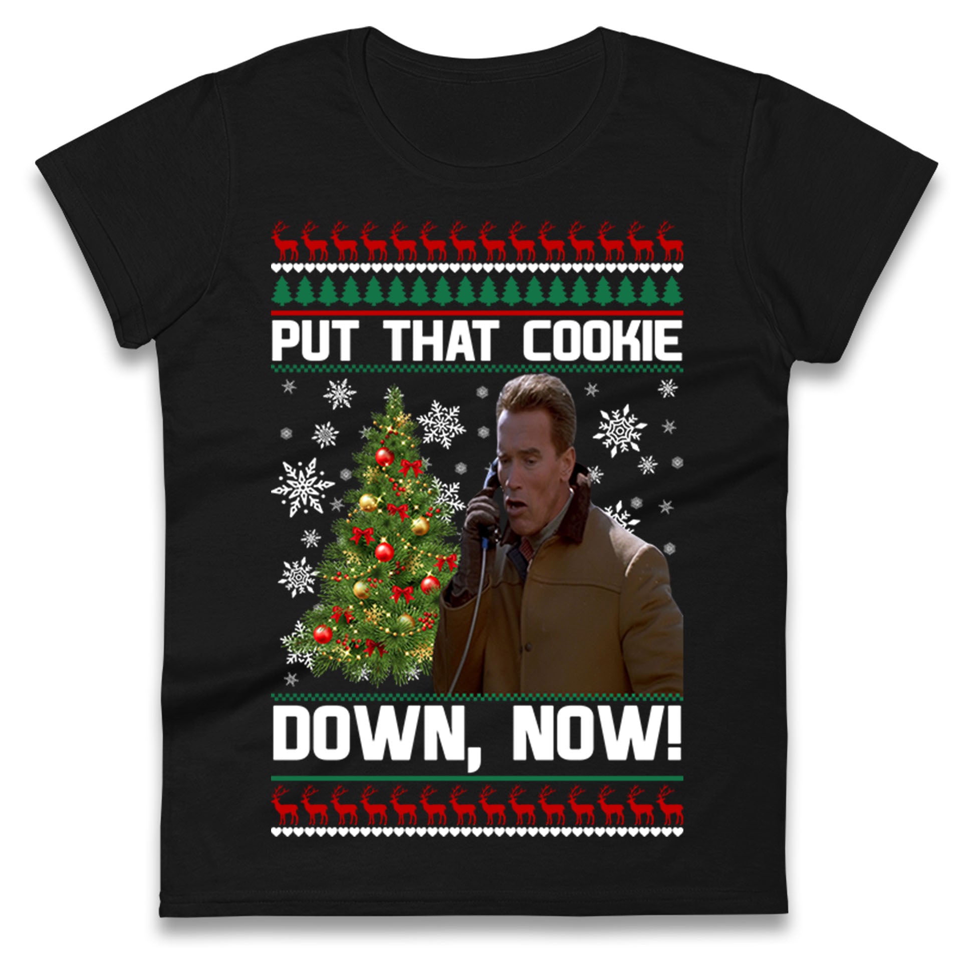 Arnie Christmas Ladies T Shirt