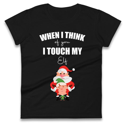 Santa Elf Christmas Ladies T Shirt