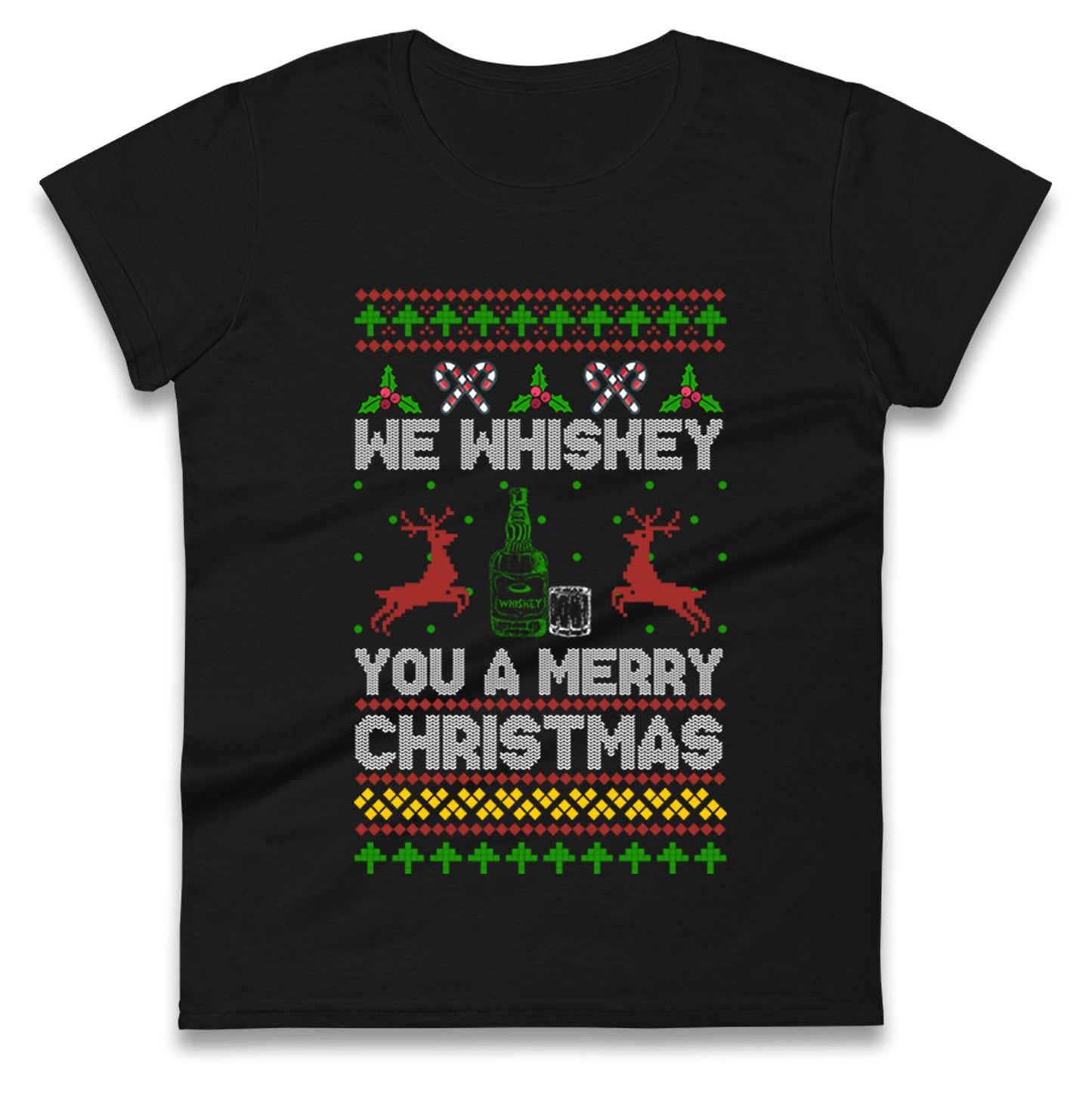 whisky Christmas Ladies T Shirt