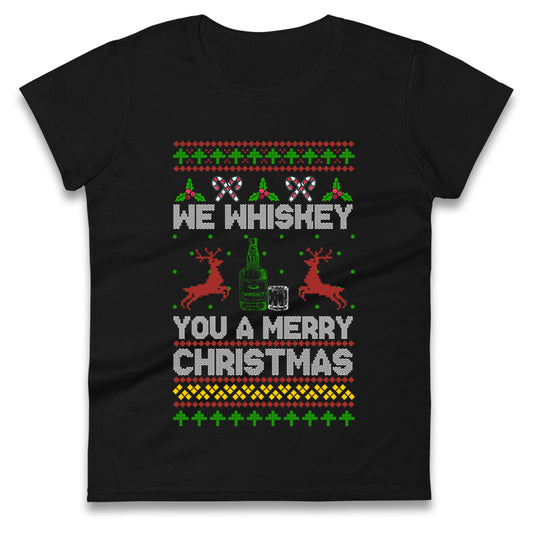 whisky Christmas Ladies T Shirt