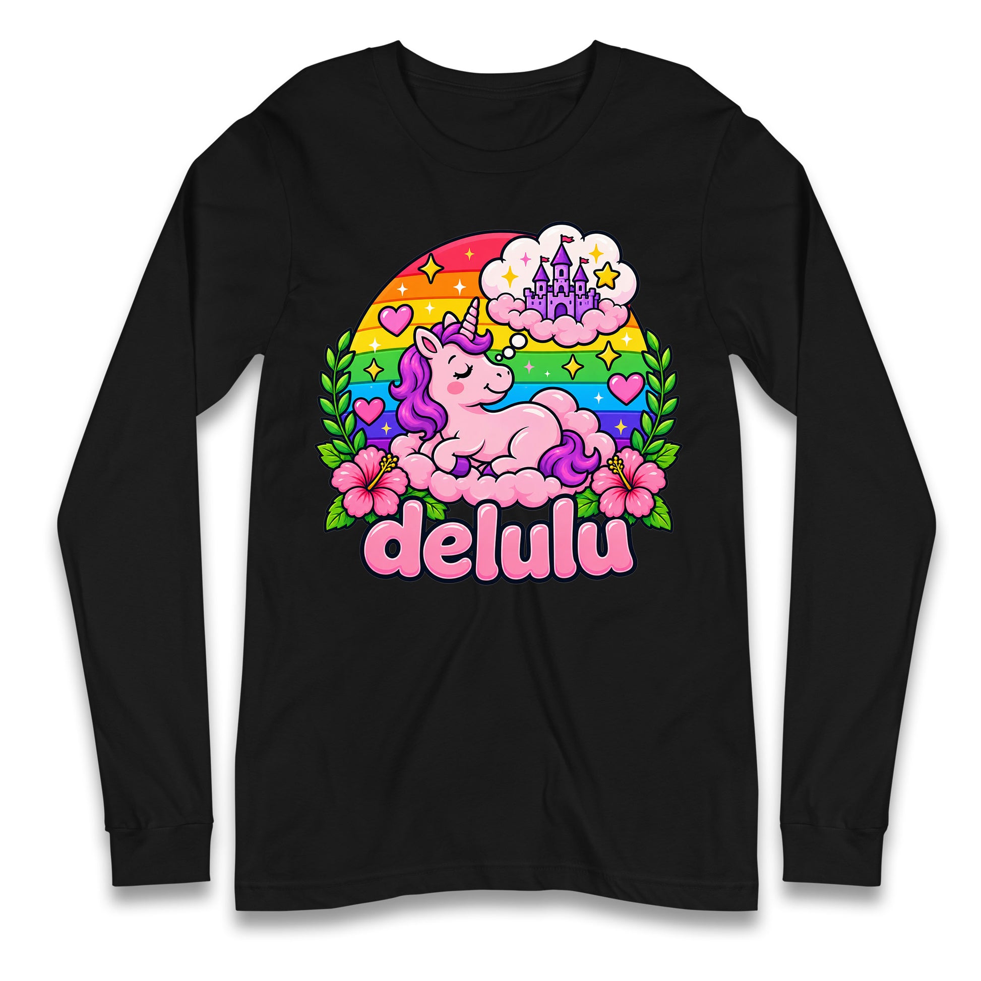 Delulu Unicorn Longsleeve T Shirt