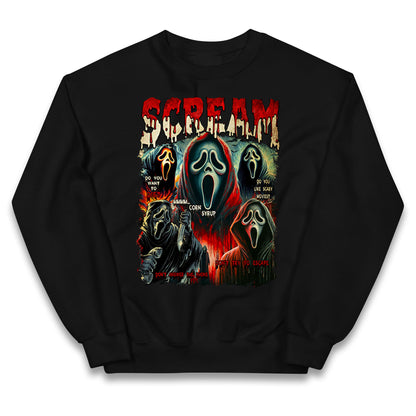 Ghost Face Scream Halloween Bootleg kids Jumper