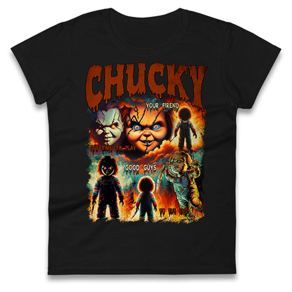 Chucky Doll Good Guys Halloween Bootleg Womens T Shirt