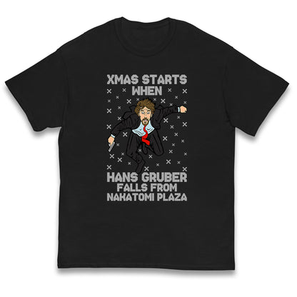 hans gruber falling t shirt