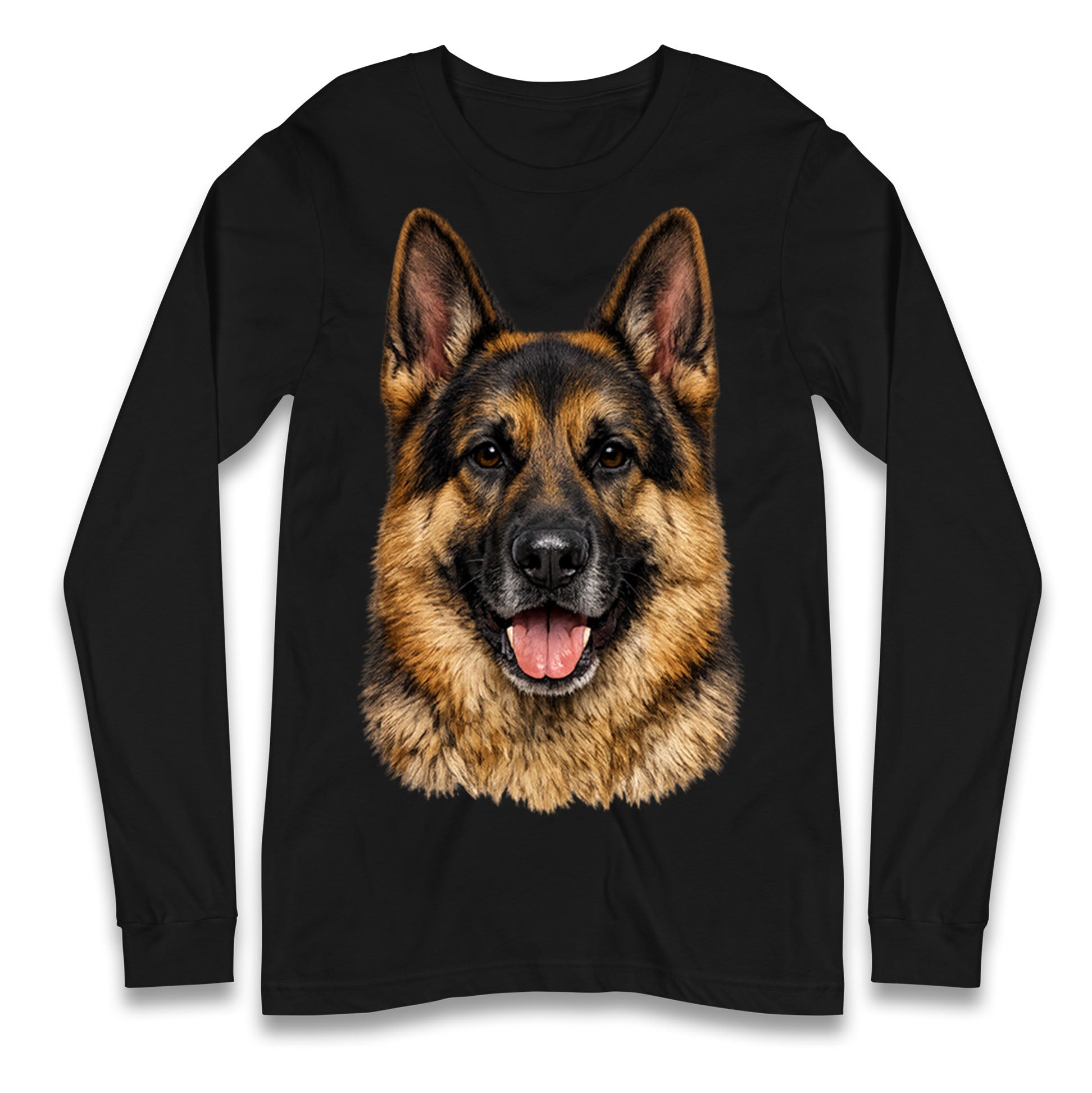 German Shepherd Dog Face Longsleeve T Shirt