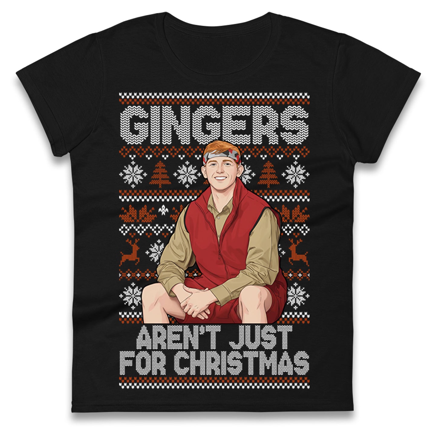 Angry Ginge Xmas Ladies T Shirt 