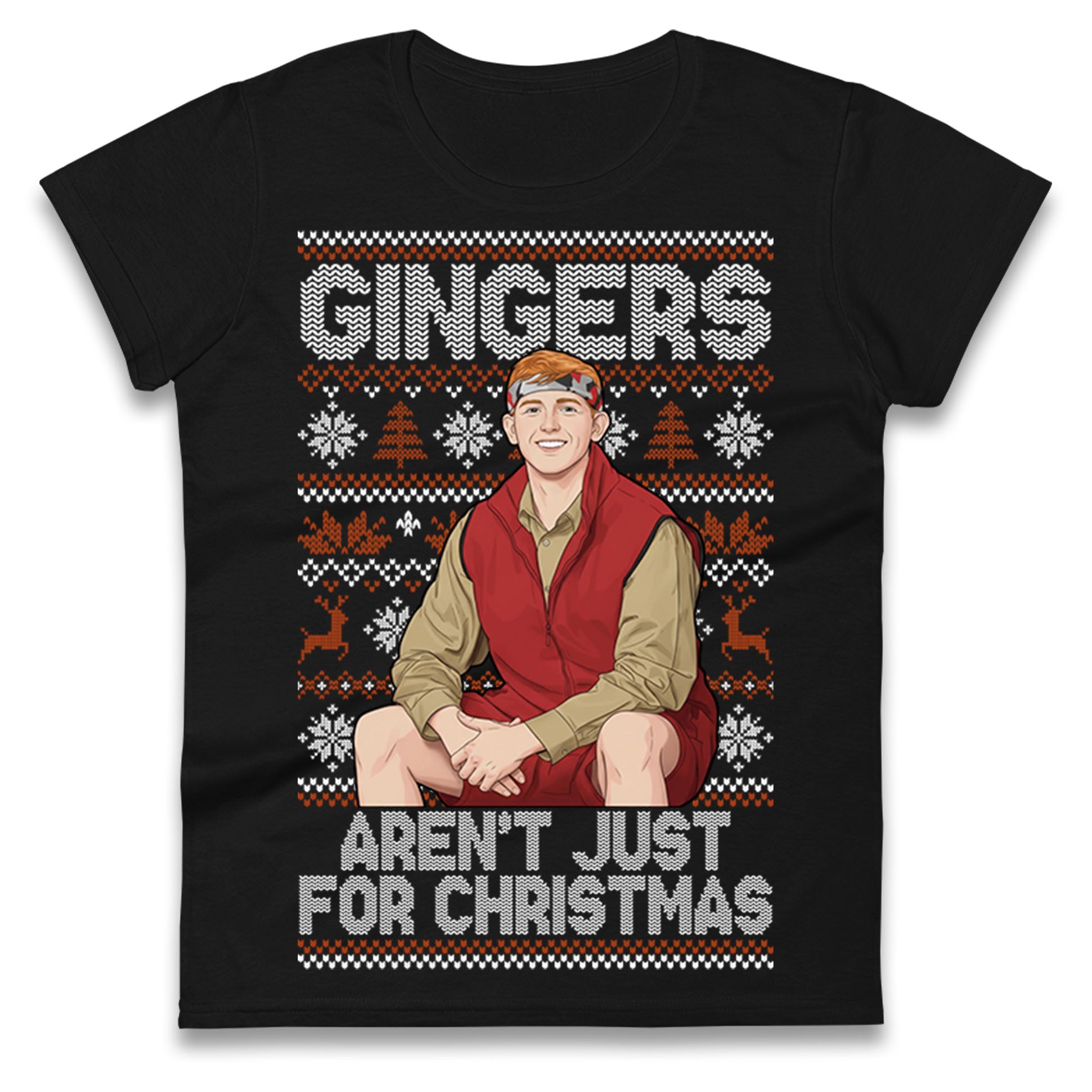 Angry Ginge Xmas Ladies T Shirt 