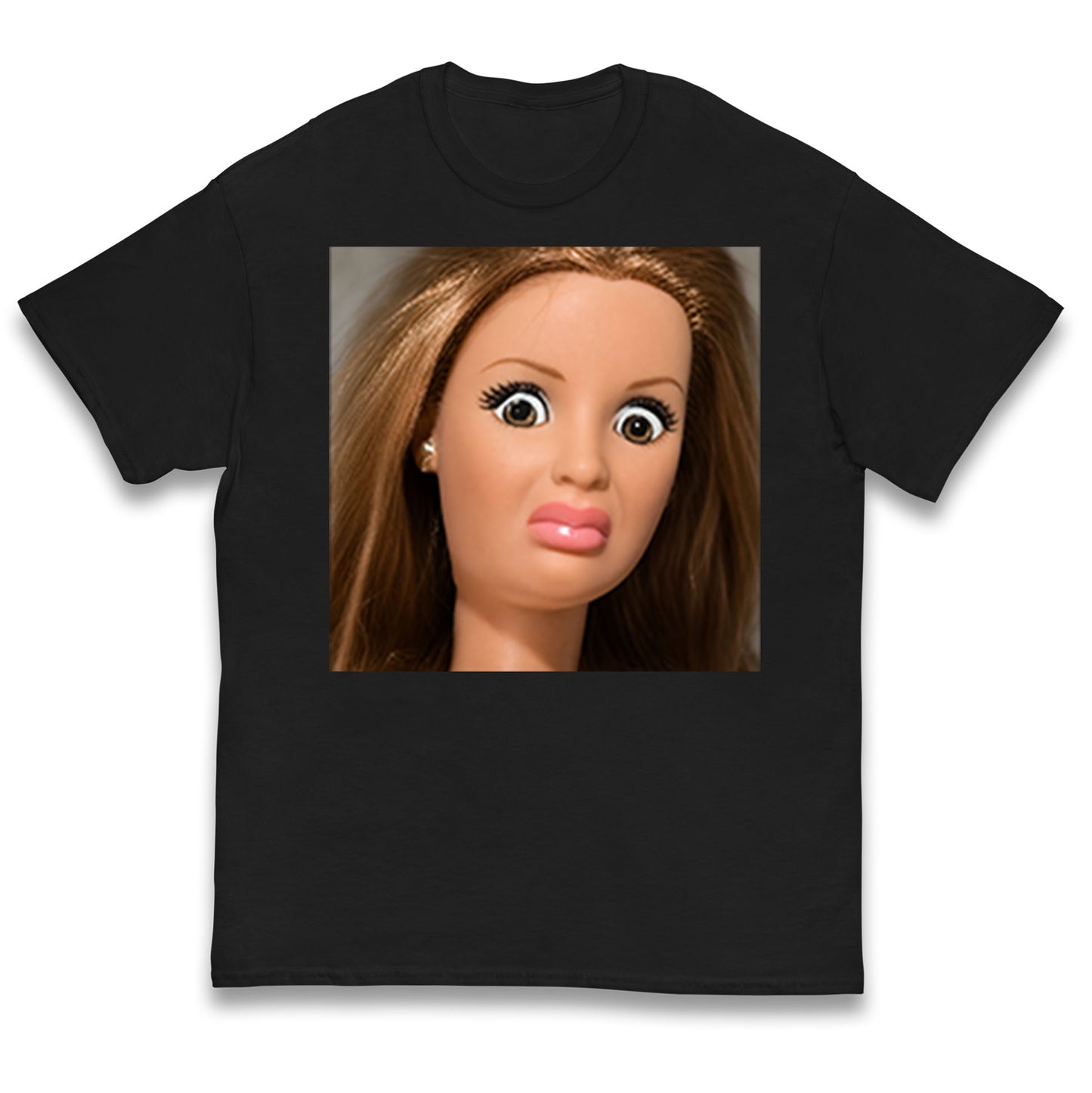 Funny Distressed Doll Face Meme Kids T Shirt