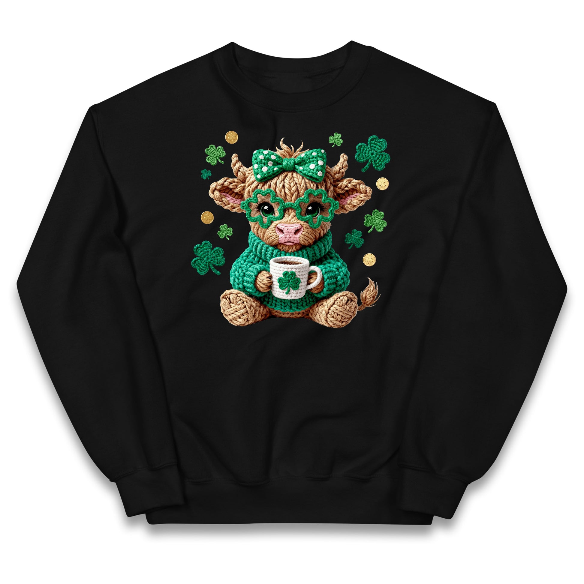 Cute Cow St Patrick Kids Jumper
