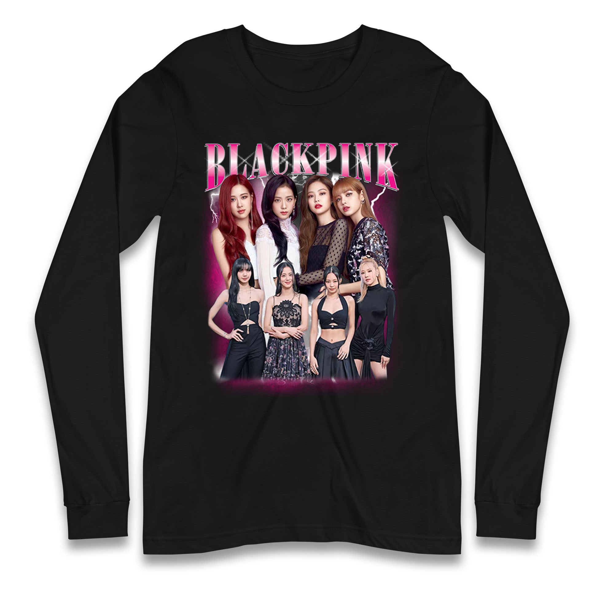 Black Pink Longsleeve T Shirt