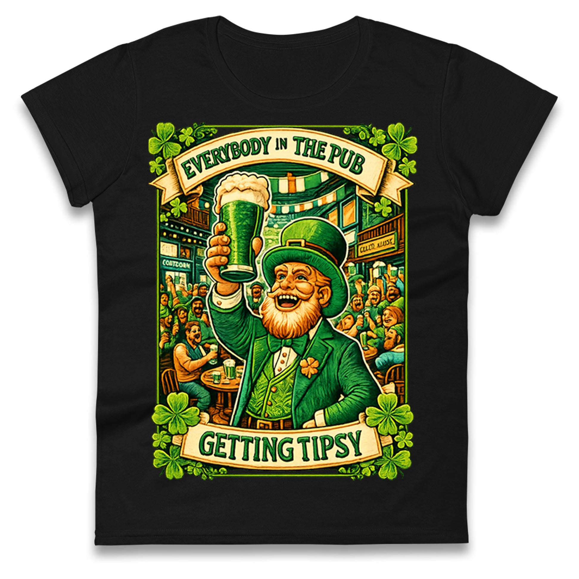 Everybody In The Pub Getting Tipsy Ladies T Shirt