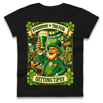 Everybody In The Pub Getting Tipsy Ladies T Shirt
