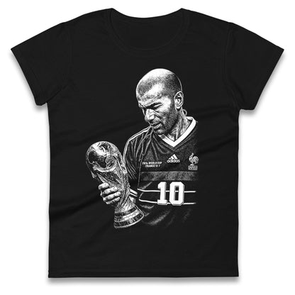 Zidane France Footballer Ladies T Shirt