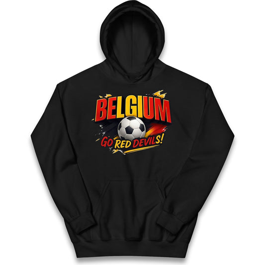 Belgium Retro Football Kids Hoodie