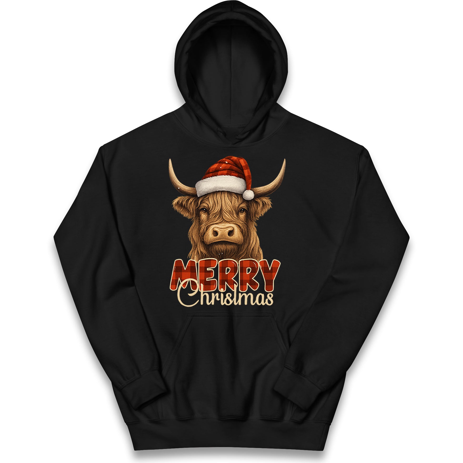 Highland Cow Christmas Kids Hoodie