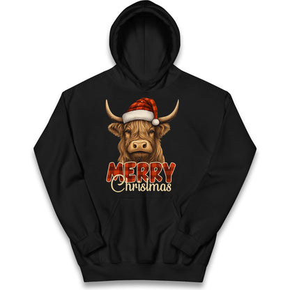 Highland Cow Christmas Kids Hoodie