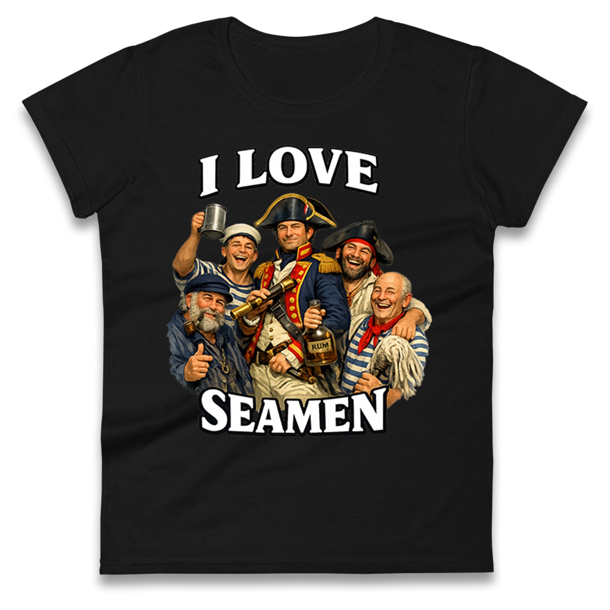 I Love Seamen Funny Cringe Meme Offensive  Ladies T Shirt