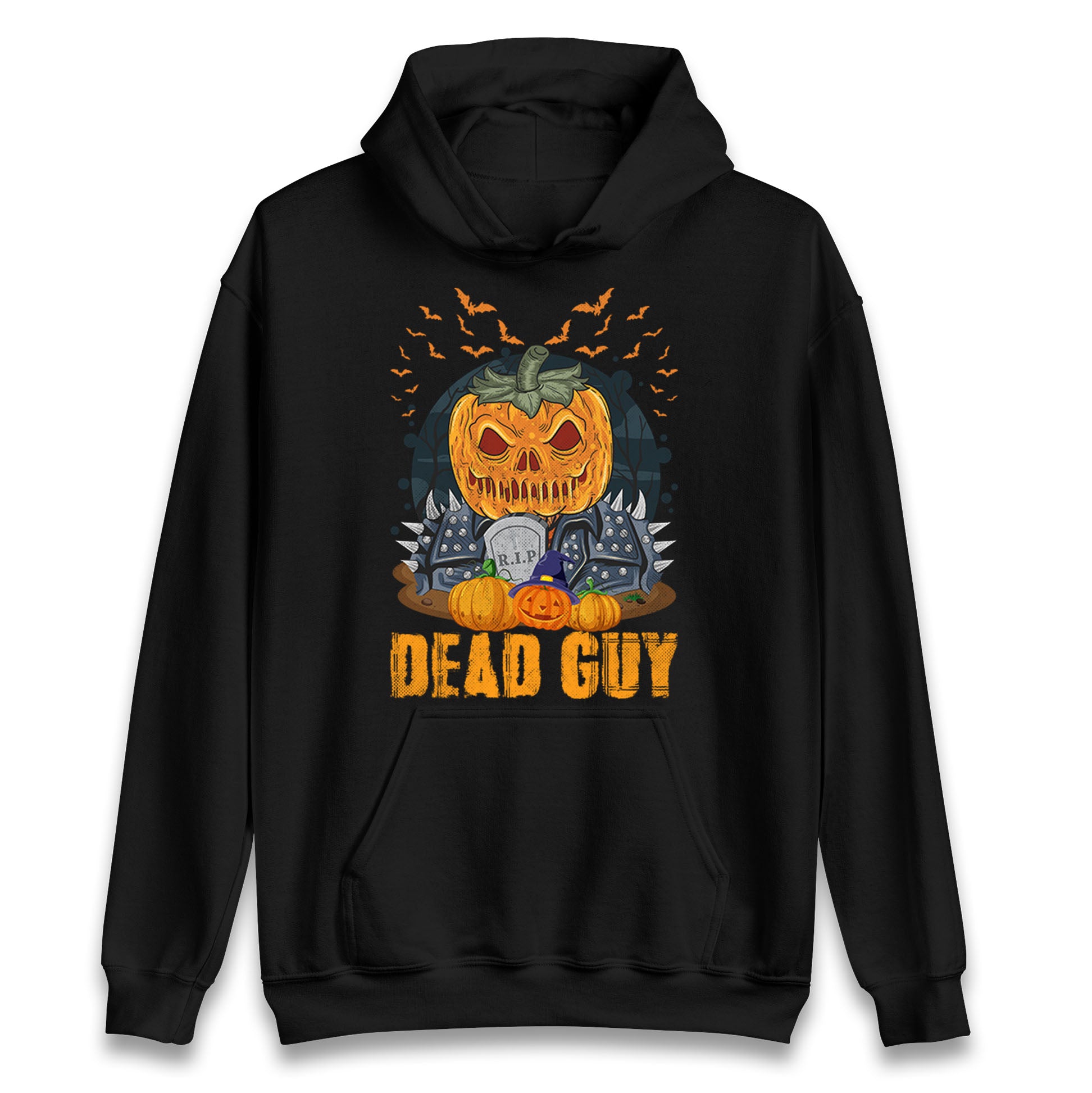 Scary Pumpkin Dead Guy Halloween Hoodie
