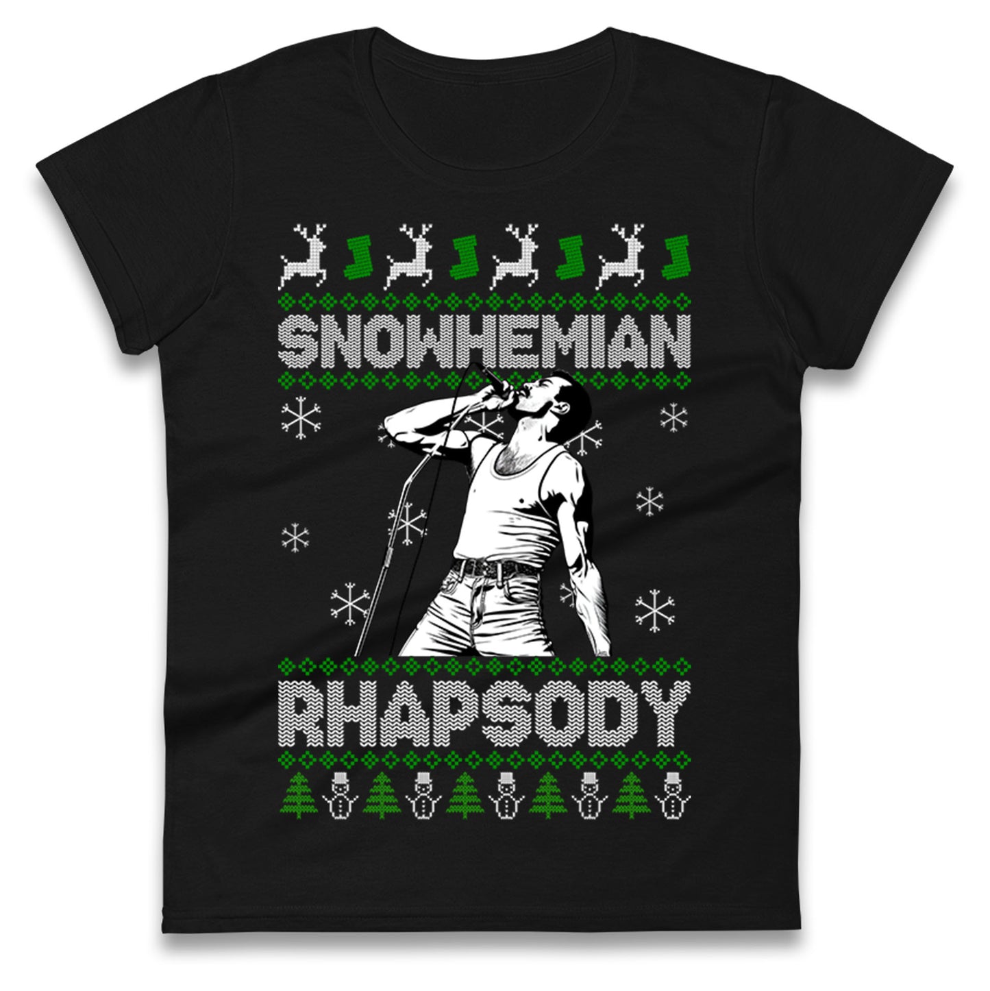 Freddie Mercury Christmas Ladies T Shirt