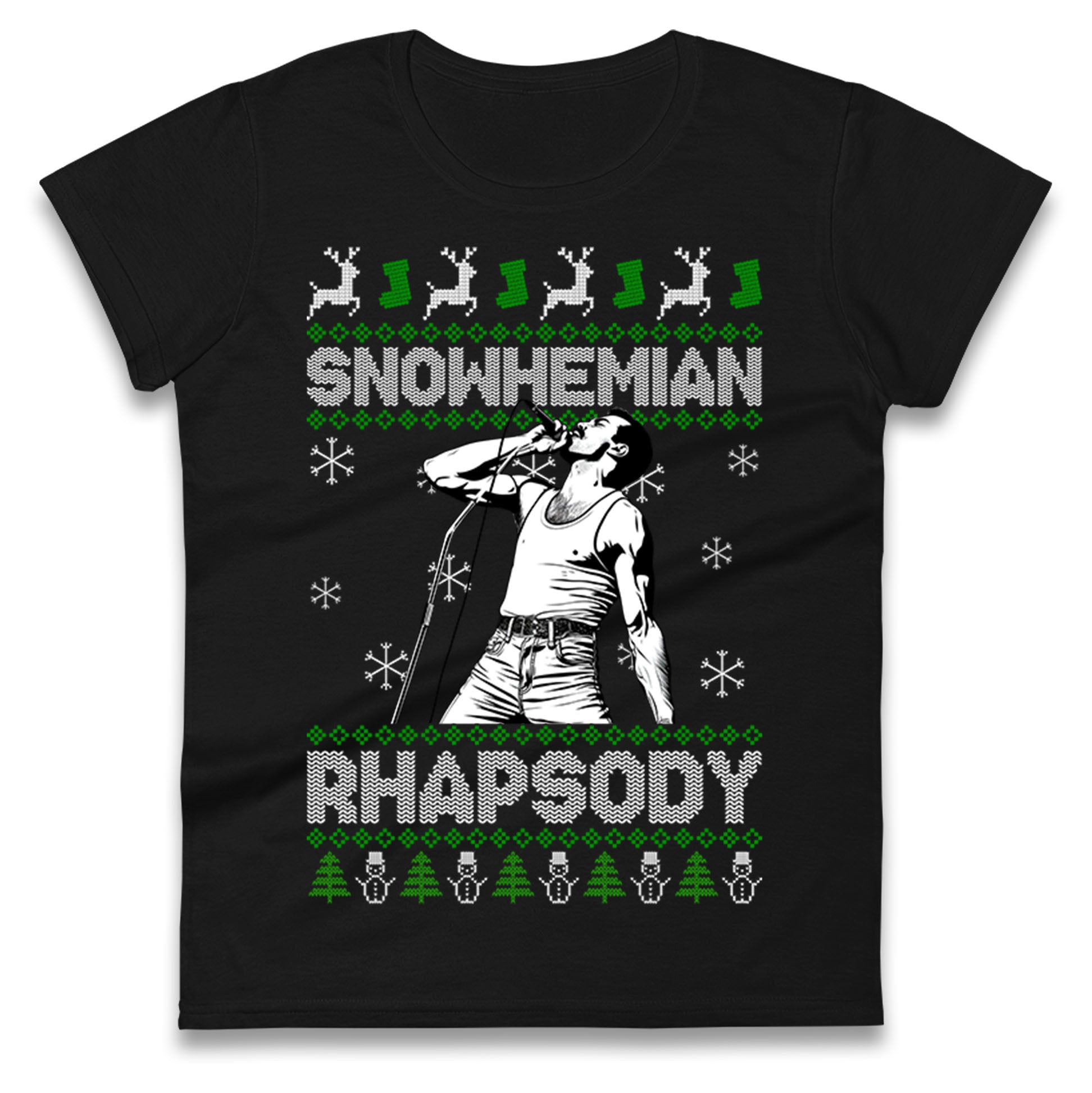 Freddie Mercury Christmas Ladies T Shirt