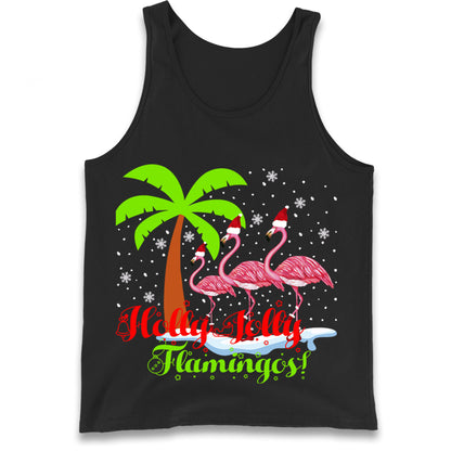 Holly Jolly Flamingos Christmas Tank Top