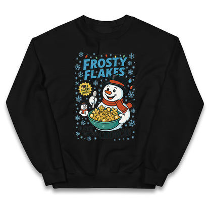 Frosty Flakes Snowman Christmas Kids Jumper