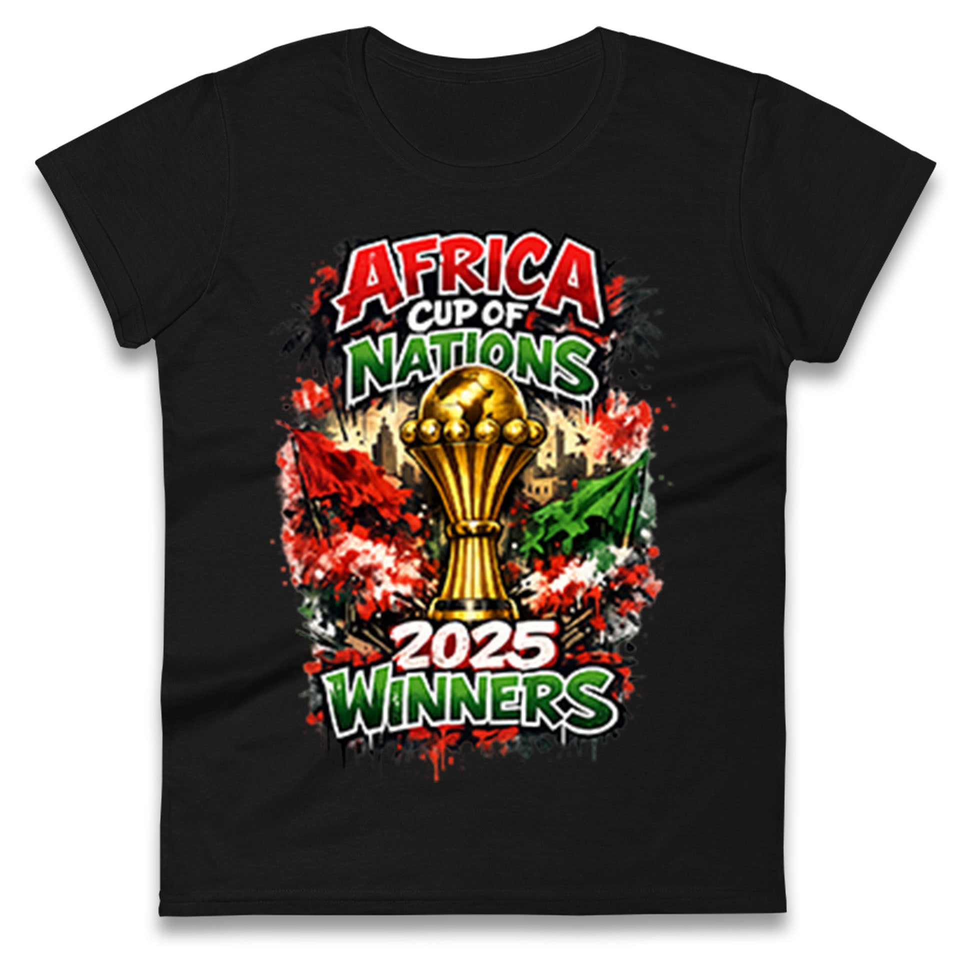 Morocco Africa Cup Of Nations Winners 2025 Ladies T Shirt