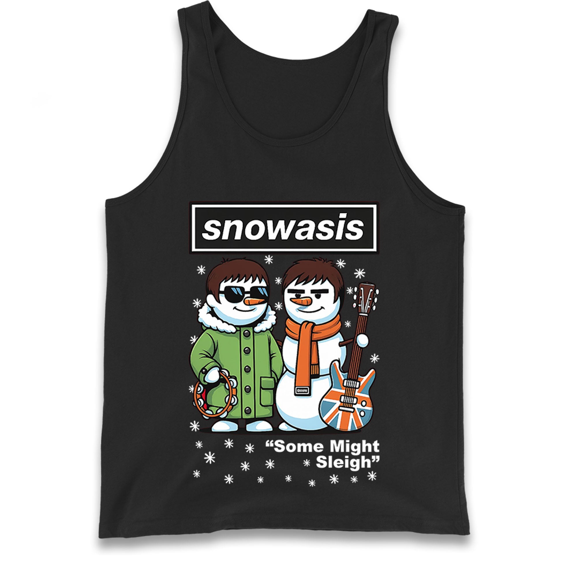 Funny Snowasis Might Sleigh Xmas Music Band  Tank Top