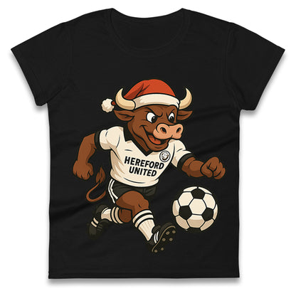 Retro Hereford Christmas Ladies T Shirt