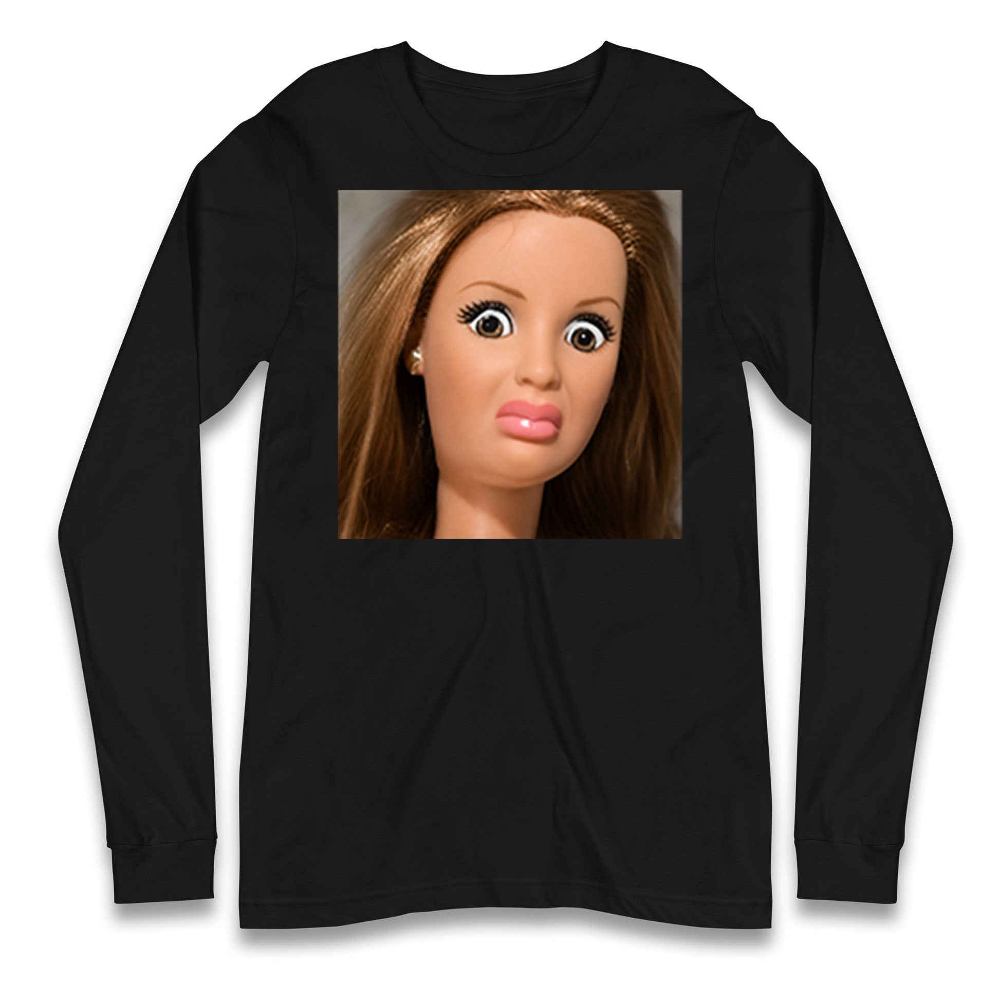 Funny Distressed Doll Face Meme Longsleeve T Shirt