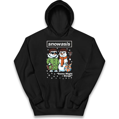 Funny Snowasis Might Sleigh Xmas Kids Hoodie