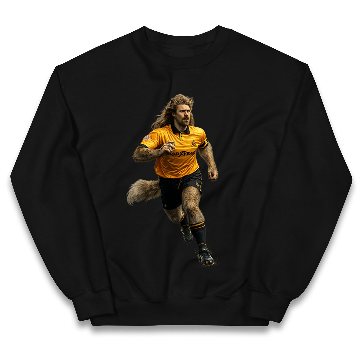 Retro John The Wolf Wolves Football Kids Jumper