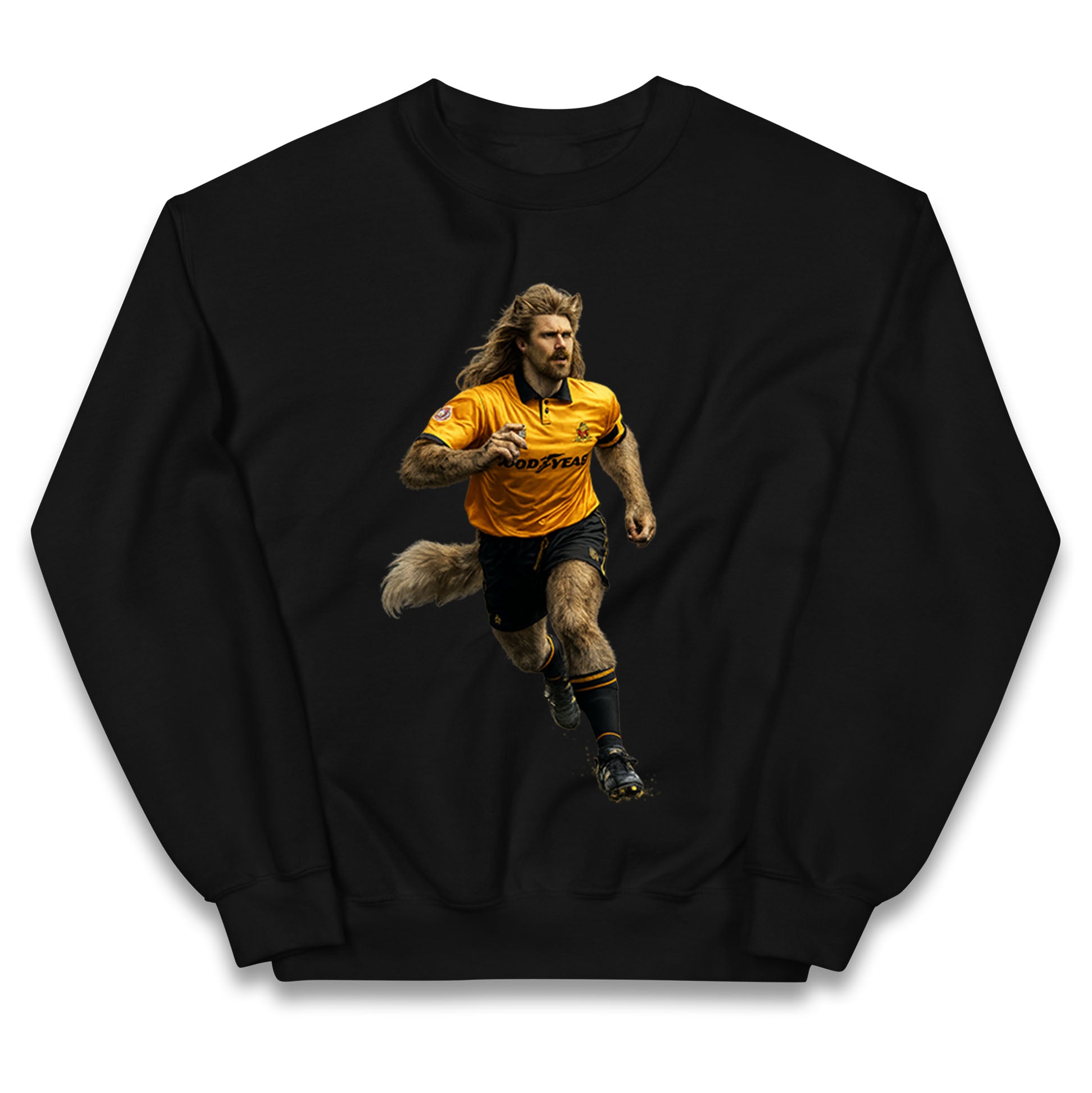 Retro John The Wolf Wolves Football Kids Jumper