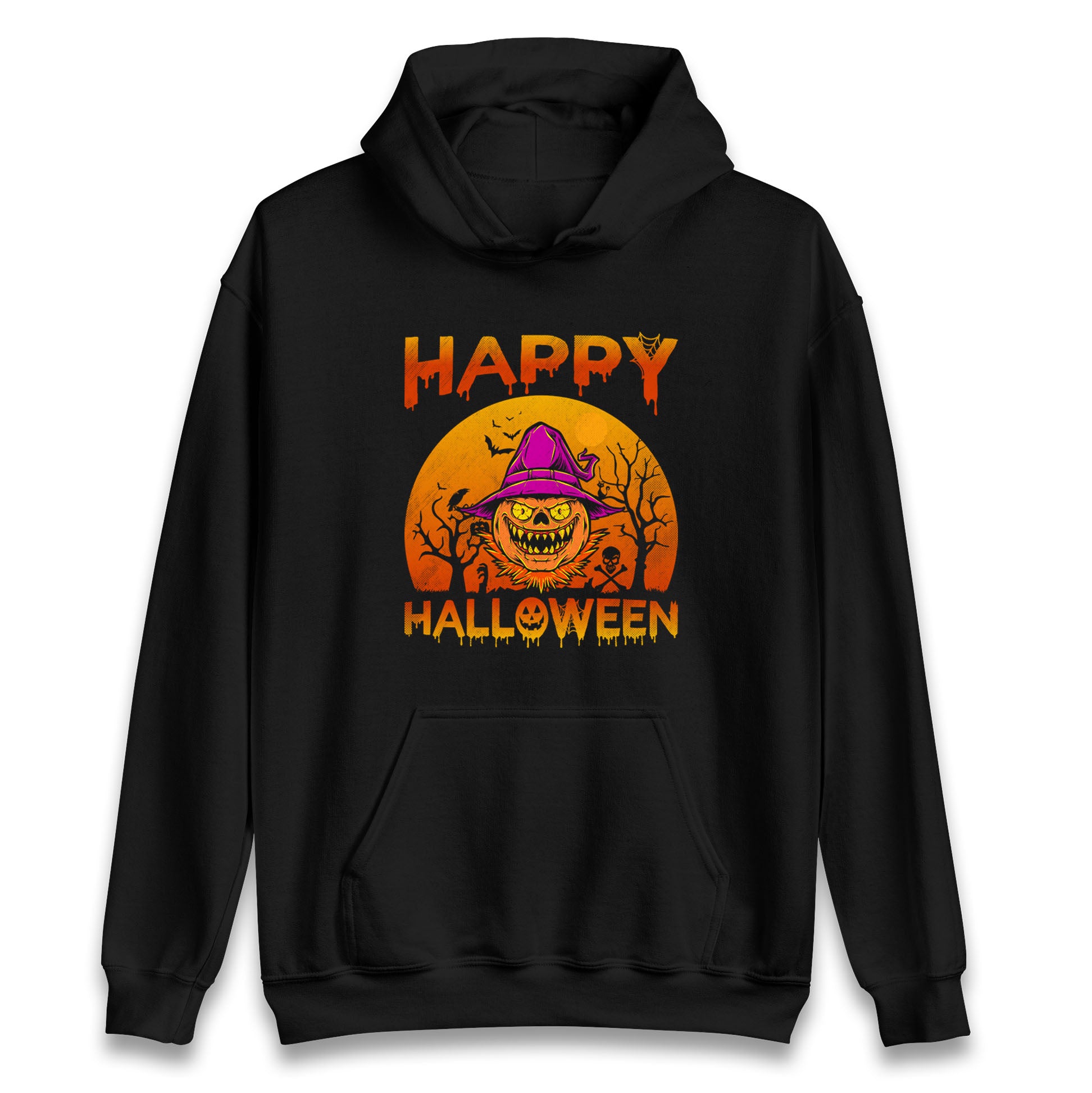 Happy Halloween Pumpkin Witch Hoodie
