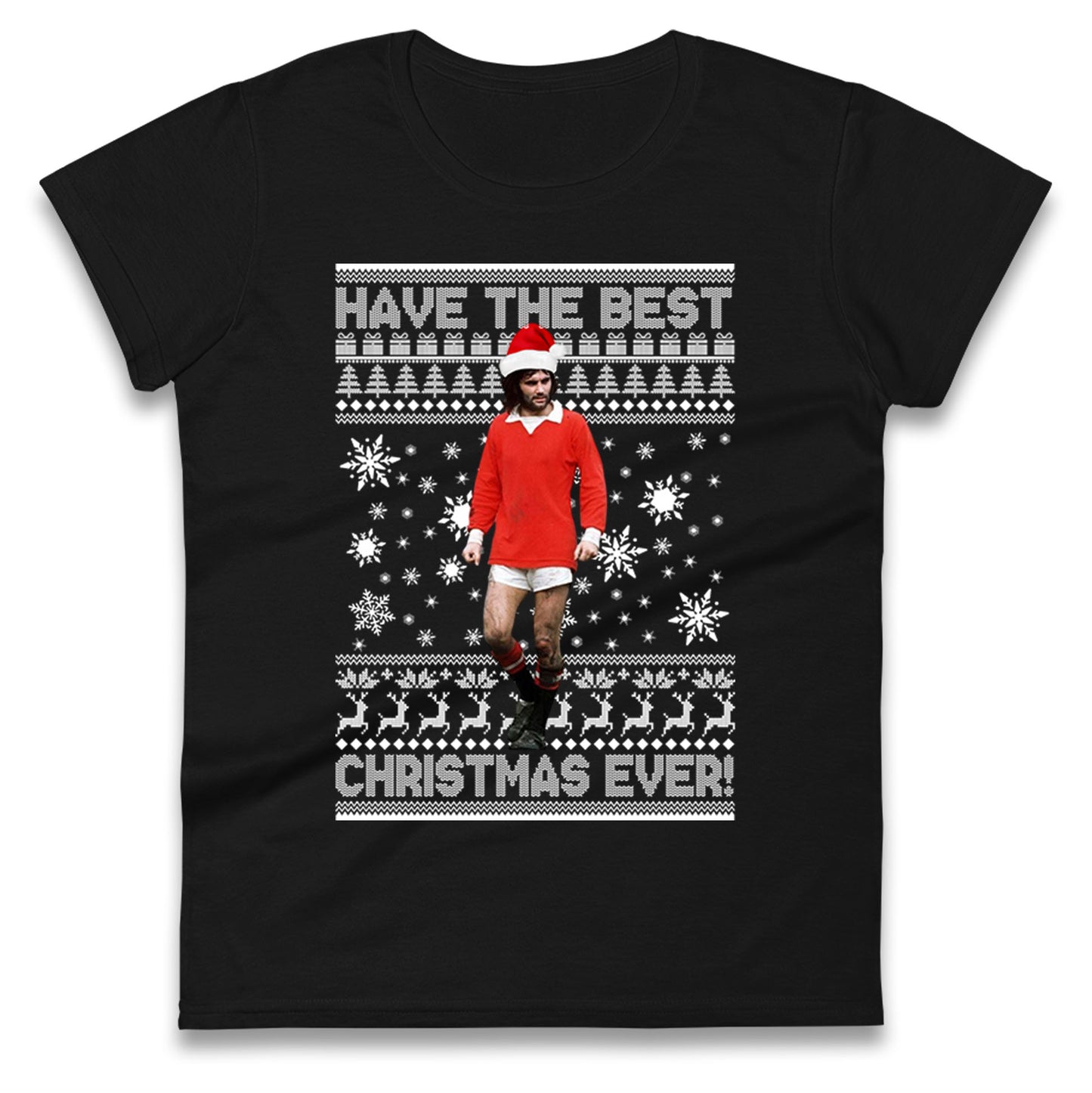 Christmas George Best Ladies T Shirt