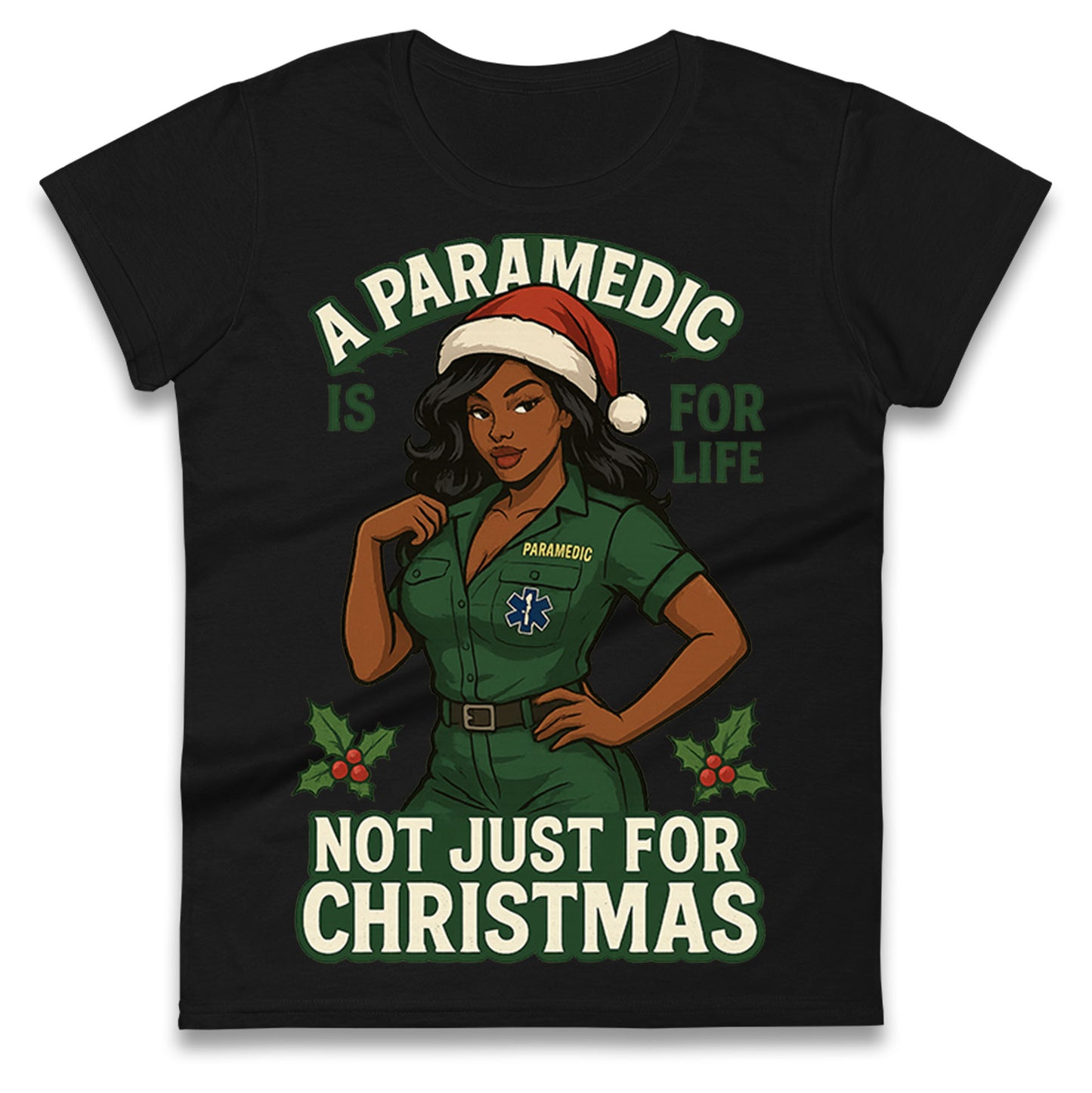 Paramedic Christmas Ladies T Shirt