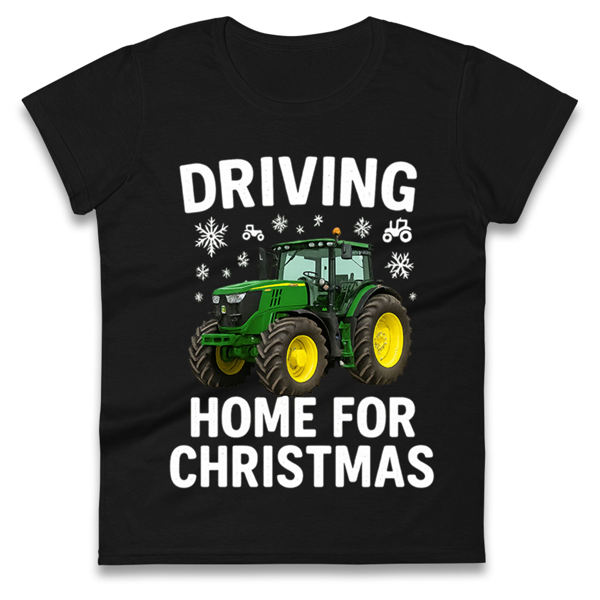 John Deere Tractor Christmas Ladies T Shirt