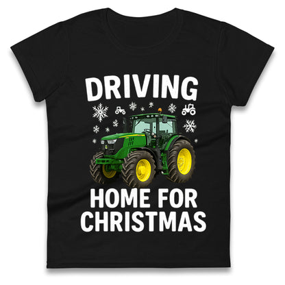 John Deere Tractor Christmas Ladies T Shirt