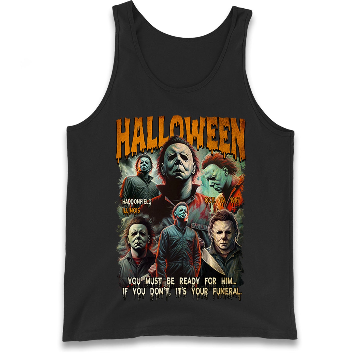 Michael Myers Scary Halloween Bootleg Tank Top