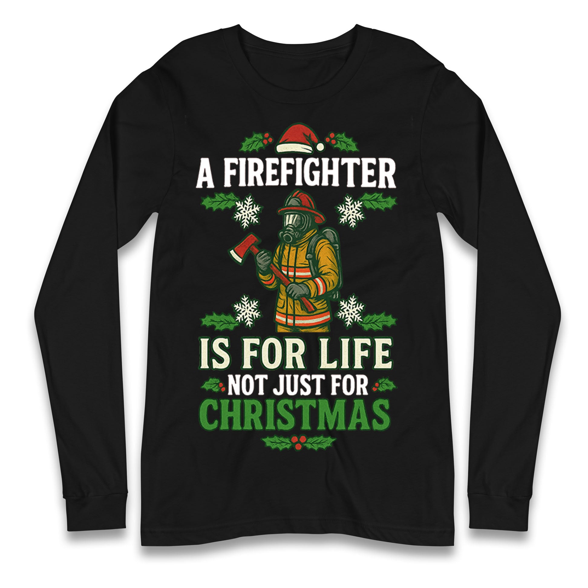 Firefighter Christmas Longsleeve T Shirt
