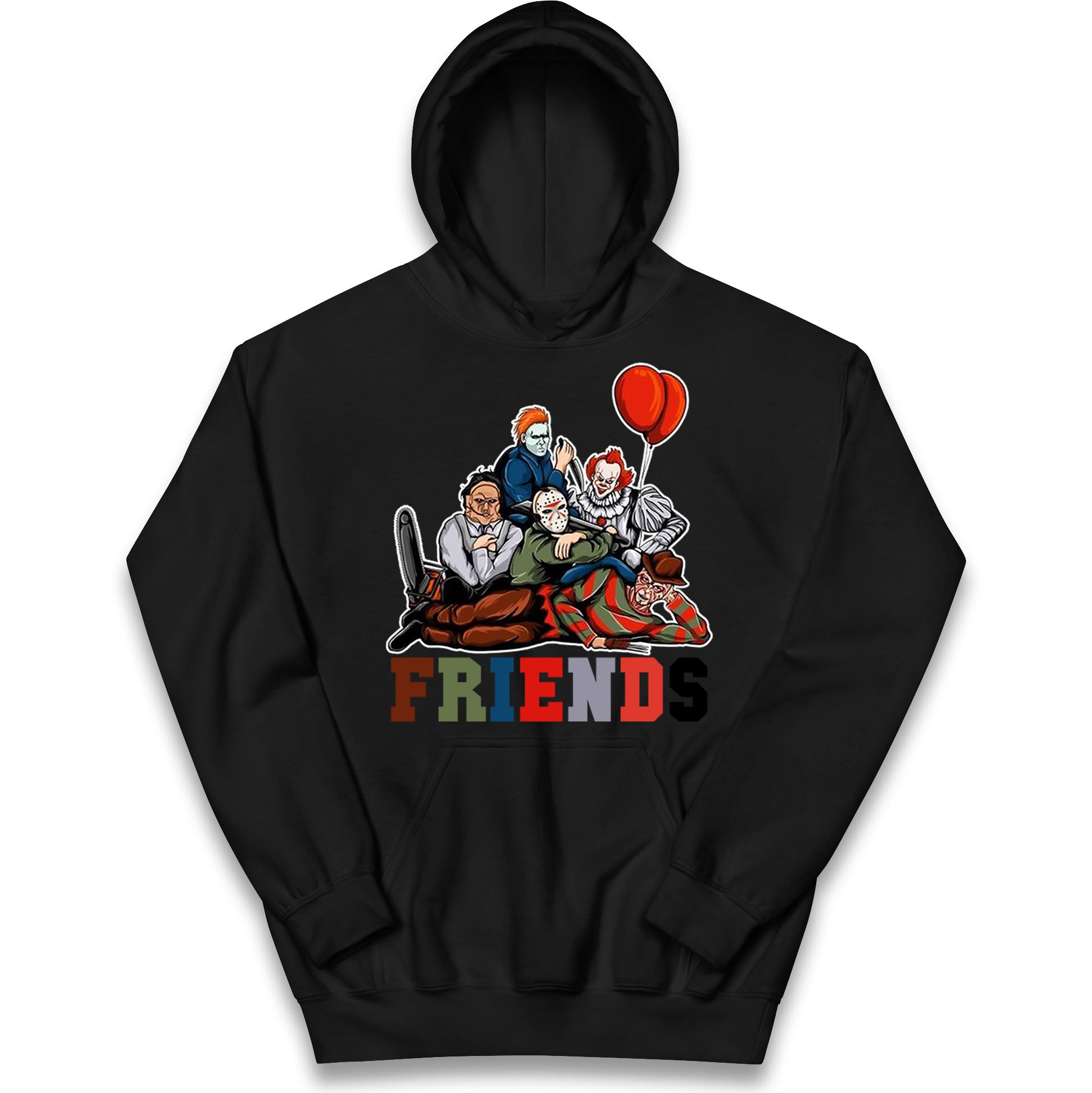 Horror Vintage Characters Friends Halloween Hoodie
