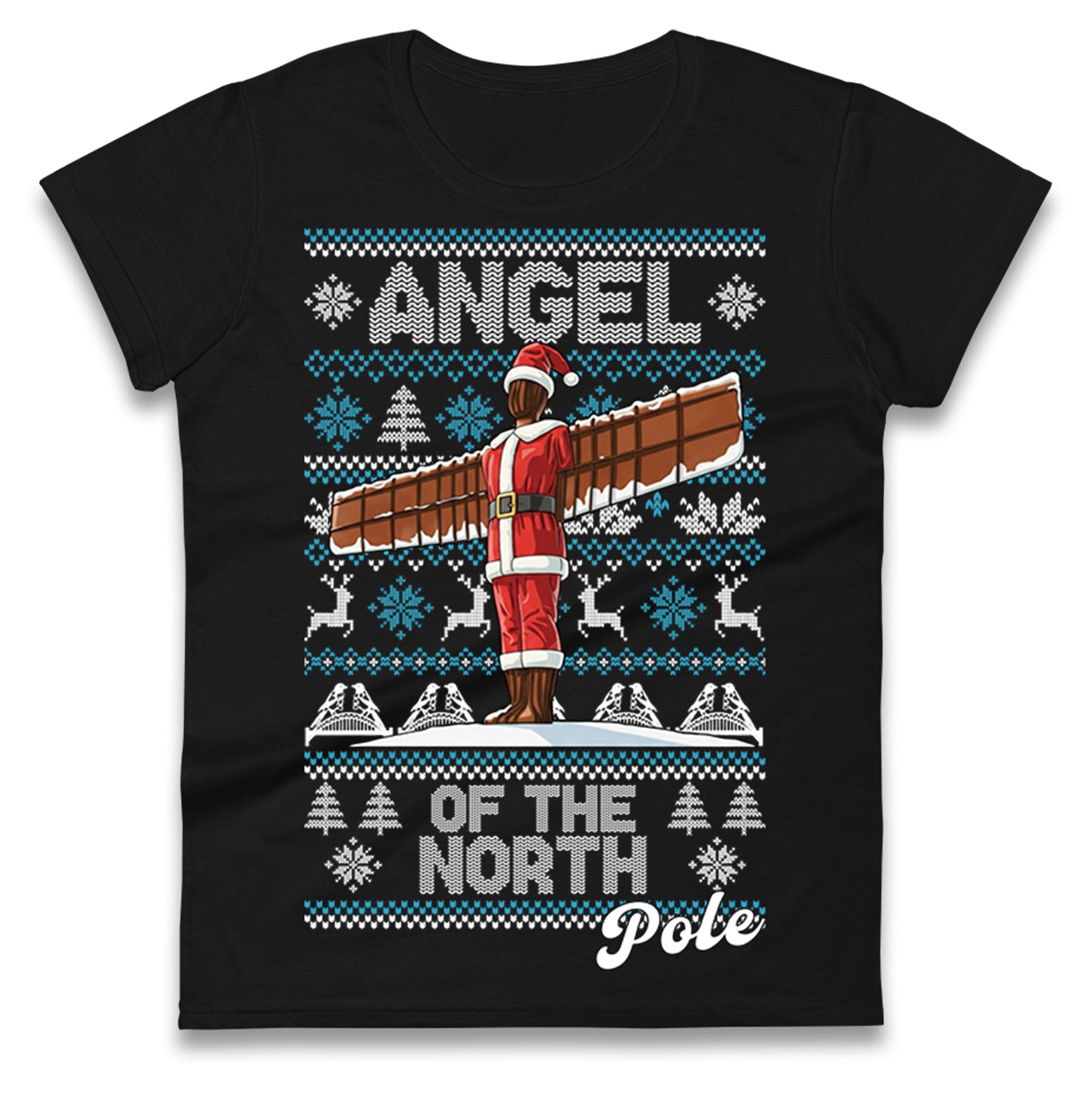 Angel Of The North Pole Christmas Ladies T Shirt