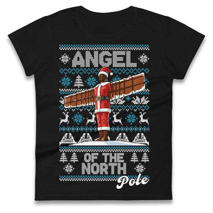Angel Of The North Pole Christmas Ladies T Shirt