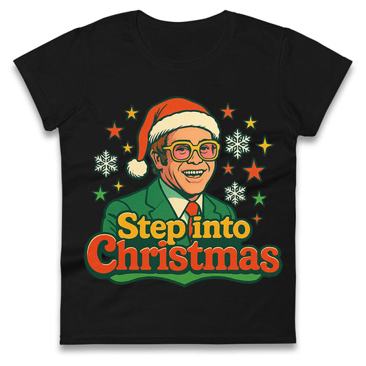 Elton John Christmas Ladies T Shirt 