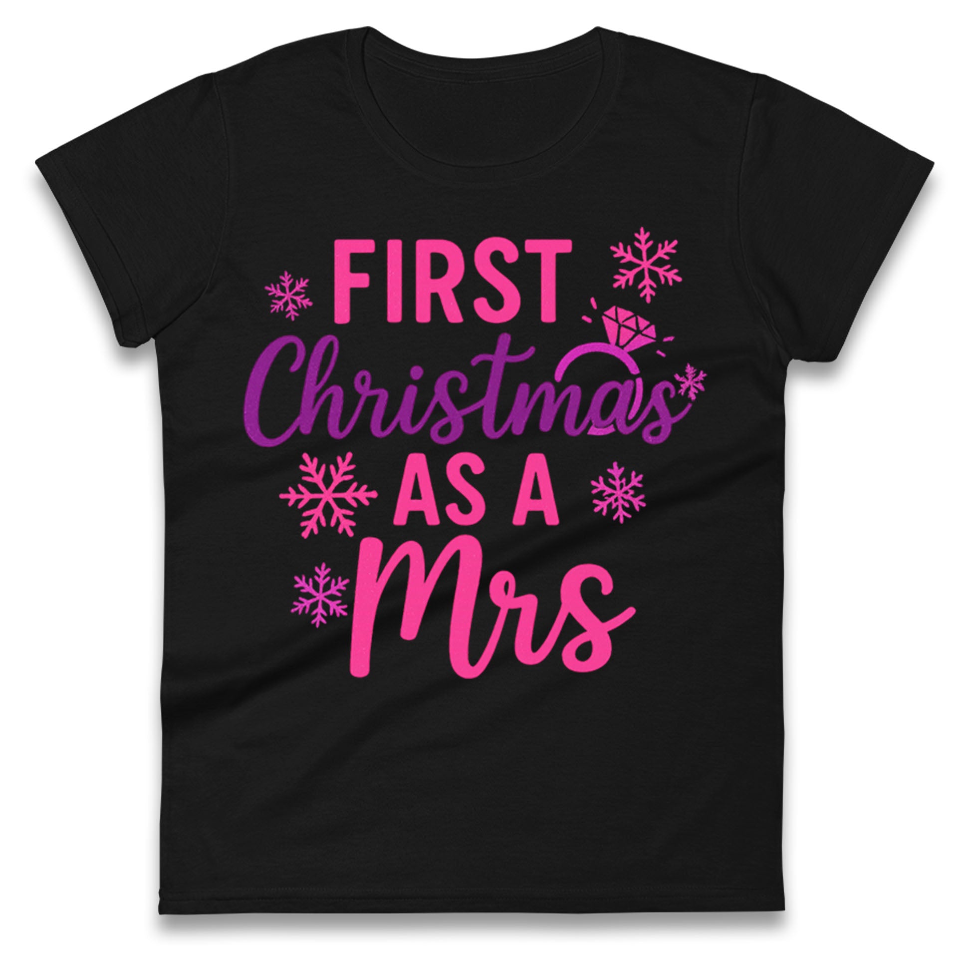 First Christmas As A Mrs Ladies T Shirt