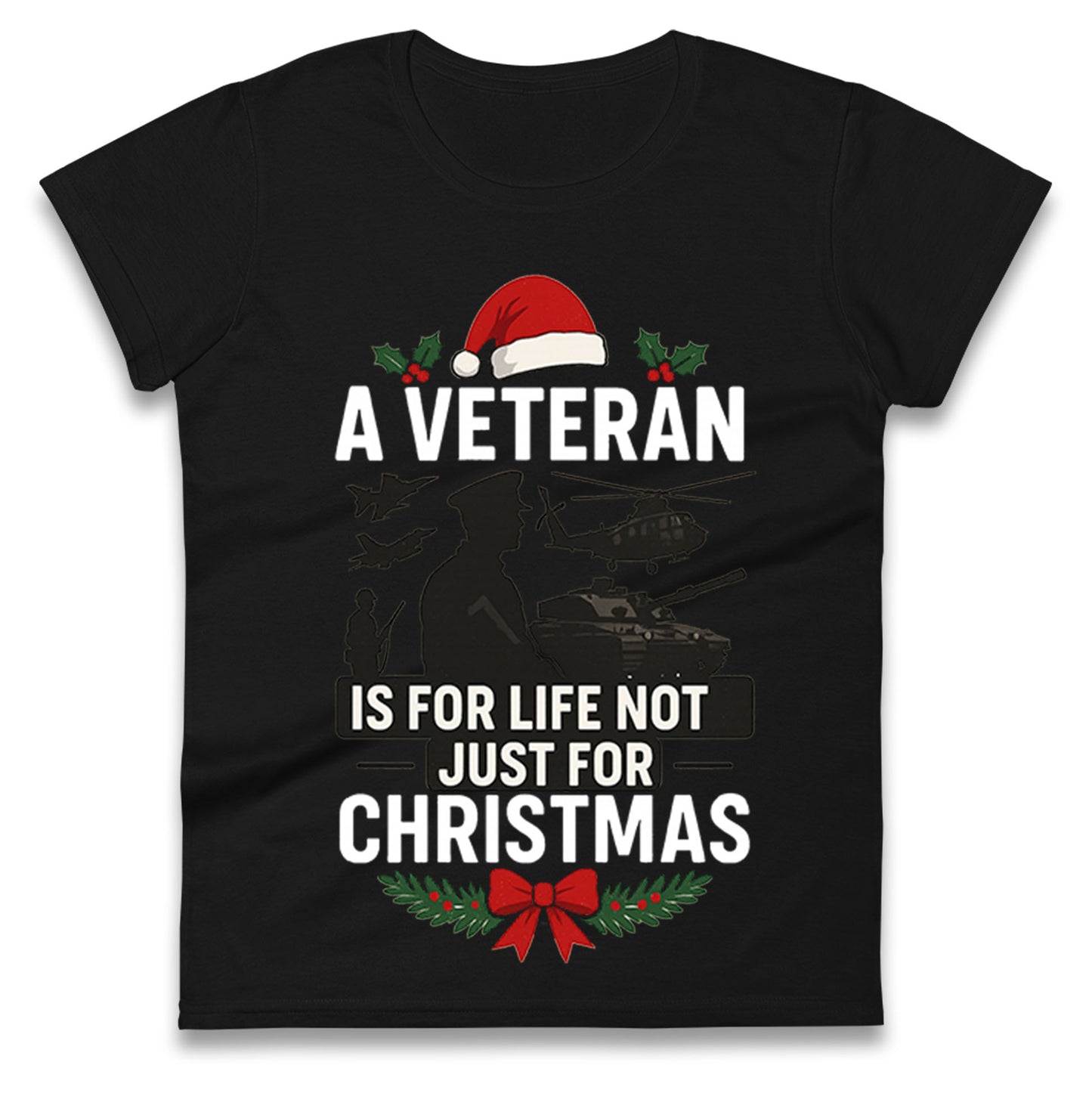 Veteran Christmas Ladies T Shirt 