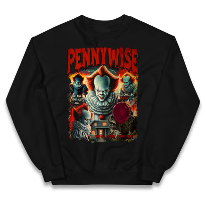 The Clown Pennywise Halloween Bootleg Kids Jumper