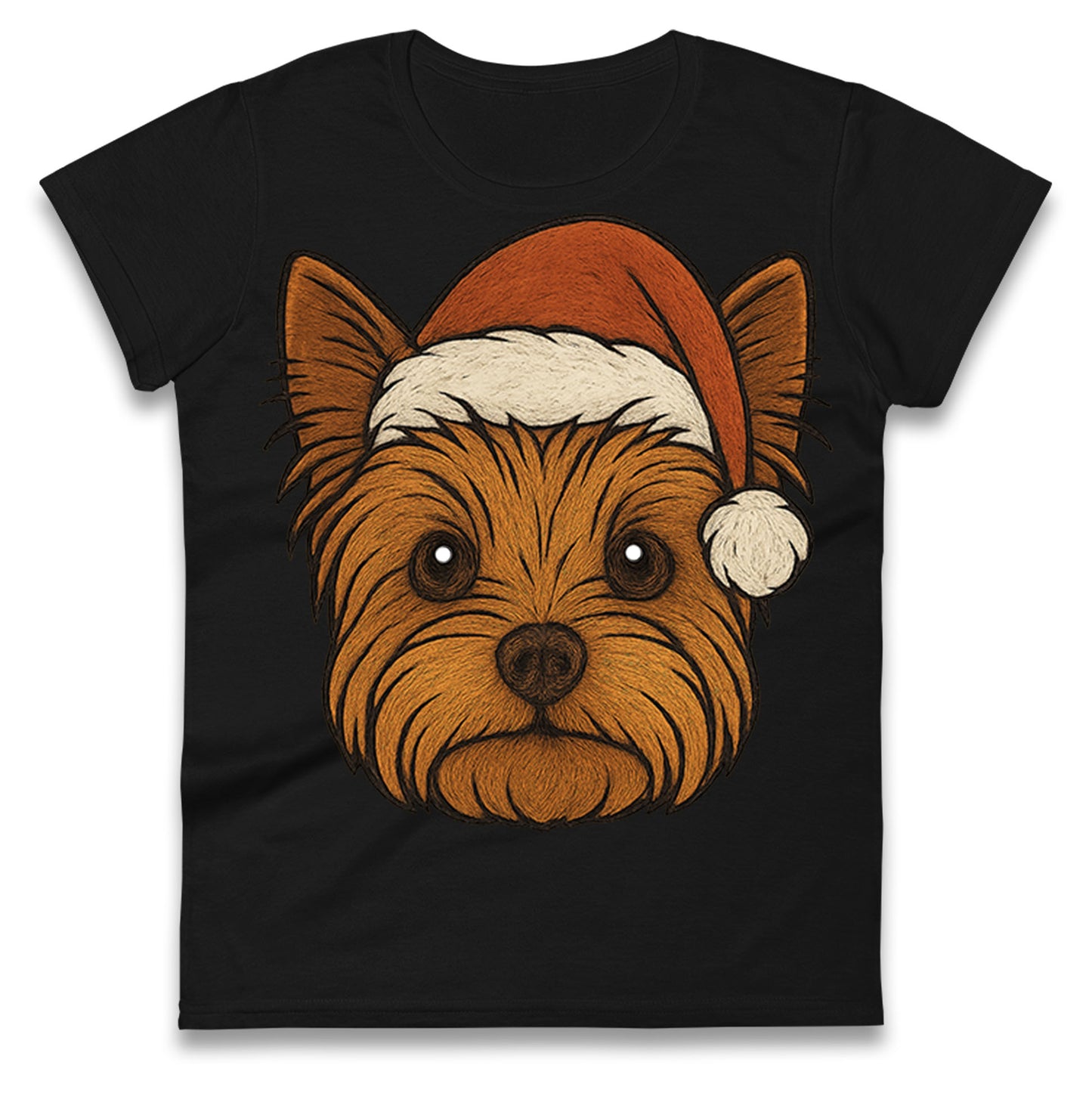 Yorkshire Terrier Christmas Ladies T Shirt 