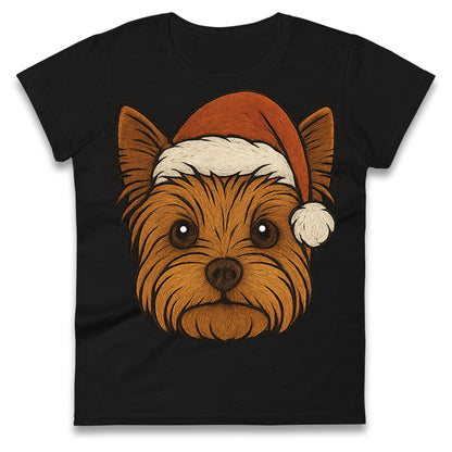 Yorkshire Terrier Christmas Ladies T Shirt 